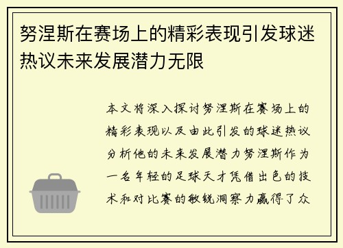努涅斯在赛场上的精彩表现引发球迷热议未来发展潜力无限
